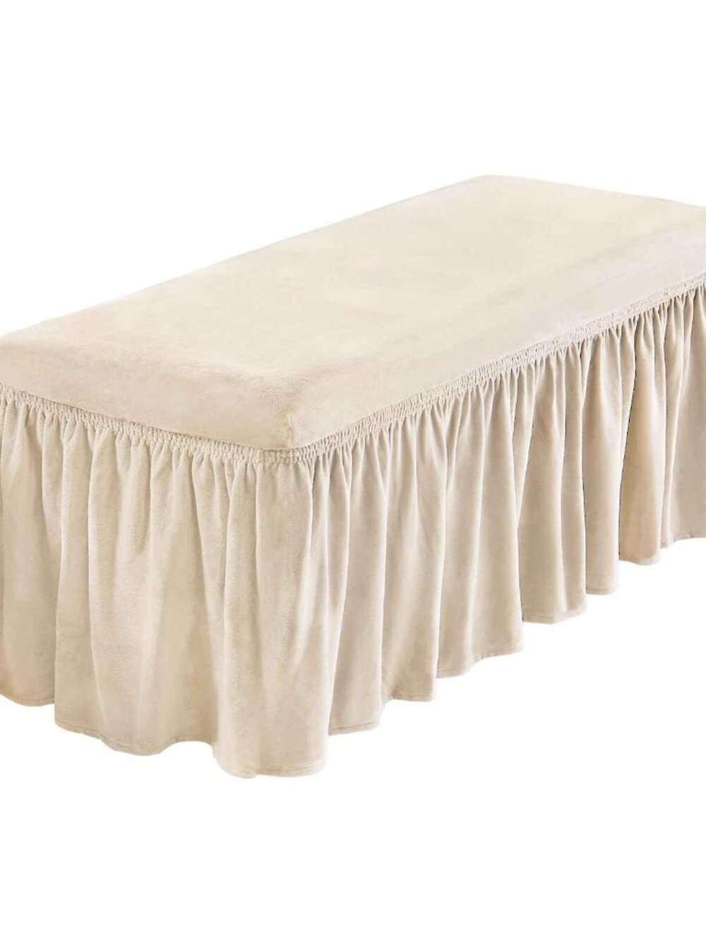 NICEEC Spandex Stretch Dining Bench Cover with Skirt N426